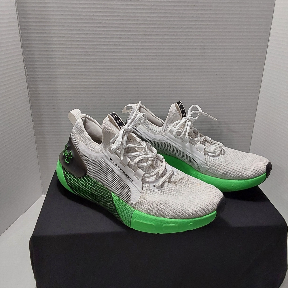 Under Armour HOVR Phantom 3 SE Mens Running Shoes Size 8.5 Lime Green White GUC
